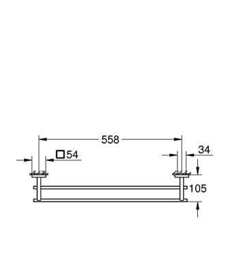 Dubbele Handdoekhouder GROHE Start Cube 600 Mm, Supersteel