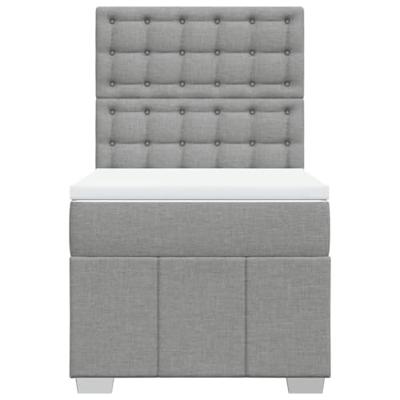 Boxspring met matras stof lichtgrijs 90x190 cm