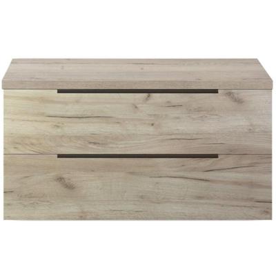 Seville Badmeubelset 100 cm - Wastafelblad Craft Oak Edge Greep