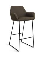 Jesper Home Barkruk 'Hiroo' Slide Black, kleur Jungle Jewel (zithoogte 75cm) - thumbnail