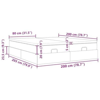Ottoman bed met matrassen 200x200cm stof lichtgrijs