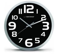 Esperanza EHC013K Wall Clock - Zurich - Black Kwartsklok Ovaal Zwart, Wit - thumbnail