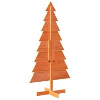 Kerstdecoratie kerstboom 150 cm massief grenenhout wasbruin - thumbnail