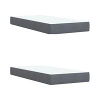 Boxspring met matras fluweel donkergrijs 200x200 cm - thumbnail