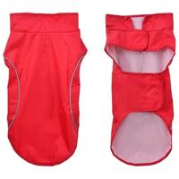 Hondenregenjas met reflecterende strips polyester rood S - thumbnail
