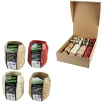 Horn cadeaulint kraft/wit/rood display 20 stuks | 2 stuks - thumbnail