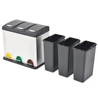 VidaXL Pedaalemmer voor recycling 24 l roestvrij staal - thumbnail