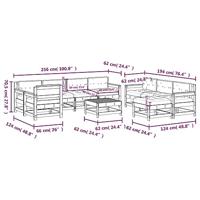 10-delige Loungeset met kussens massief douglashout - thumbnail