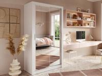 Kast ARCANE 2 schuifdeuren wit met spiegel - thumbnail