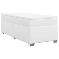 Boxspring met matras kunstleer wit 80x200 cm - thumbnail