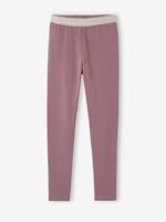 Meisjes legging met iriserende riem mauve - thumbnail