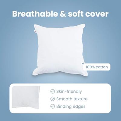 VidaXL Hoofdkussen met kussen 2 pcs wit 60 x 60 cm katoen