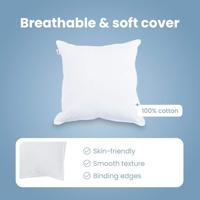 VidaXL Hoofdkussen met kussen 2 pcs wit 60 x 60 cm katoen - thumbnail