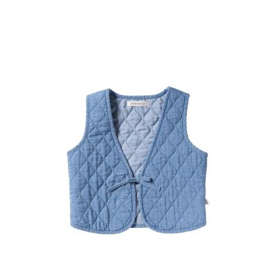 Your wishes winter gilet meisjes - blauw - denim, gewatteerd