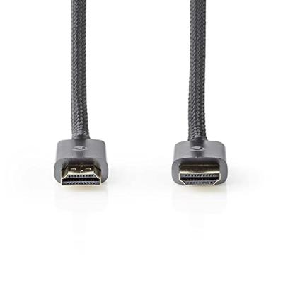 Nedis High Speed ??HDMI-Kabel met Ethernet | ARC | 1 m | Katoen | 1 stuks - CVTB34000GY10 CVTB34000GY10 - thumbnail