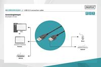 Digitus USB-kabel USB 2.0 USB-A stekker, USB-mini-B stekker 1.80 m Zwart Rond, Afgeschermd (dubbel) AK-300130-018-S - thumbnail