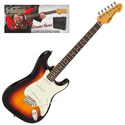 Vintage VIP-V60SB Coaster Series 3-Tone Sunburst Guitar Pack elektrische gitaar set met versterker