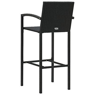Barkrukken 4 st poly rattan zwart - thumbnail