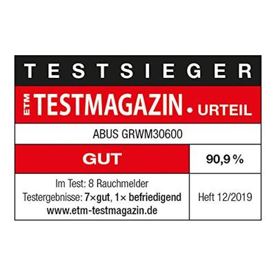 ABUS GRWM30600 Rookmelder Mini, Incl. batterij (10 jaar) werkt op batterijen (Ø x h) 70 mm x 33 mm