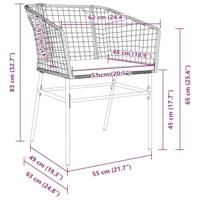 Tuinstoelen 2 st met kussens poly rattan zwart - thumbnail