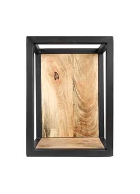 HSM Collection wandbox Levels - naturel/zwart - 25x18x35 cm - Leen Bakker