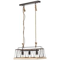 Brilliant Narcy 93587/71 Hanglamp LED E27 40 W RVS (geborsteld), Hout - thumbnail