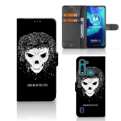 Telefoonhoesje met Naam Motorola G8 Power Lite Skull Hair Telefoonhoesje met Naam Motorola G8 Power Lite Skull Hair