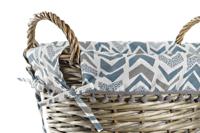 Decoratieve Mand DKD Home Decor Blauw Wit vlechtwerk 44 x 44 x 42 cm - thumbnail