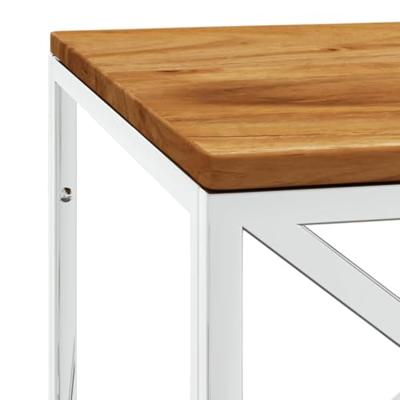 Salontafel roestvrij staal en massief acaciahout