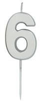 Cijferkaars &apos;6&apos; Zilverkleurig 5cm - thumbnail