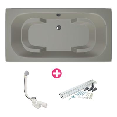 Ligbad Xenz Tanga | Inbouw | 180x90 cm | Incl.Badafvoer | Met overloop | Acryl | Cement mat Ligbad Xenz Tanga | Inbouw | 180x90 cm | Incl.Badafvoer | Met overloop | Acryl | Cement mat