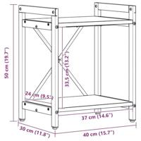 Boekenkast Gerookt eiken 40 x 30 x 48.5 cm Bewerkt hout - thumbnail