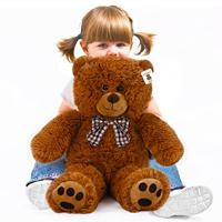 Knuffelbeer Bruin 50cm met HartKussen 32cm - thumbnail