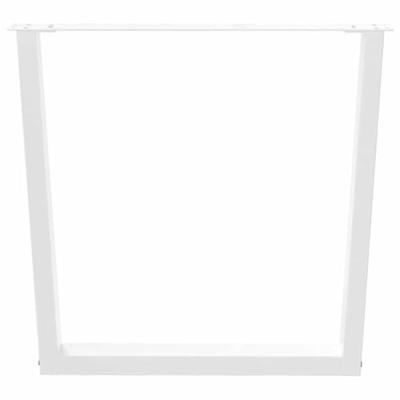 Eettafelpoten 2 st V-vormig 90x(72-73,3) cm staal wit