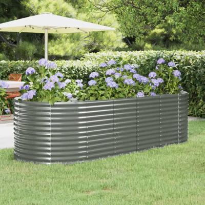 Plantenbak 249x100x68 cm gegalvaniseerd staal grijs