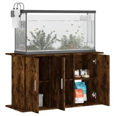 Aquariumstandaard 101x41x58 cm bewerkt hout gerookt eikenkleur - thumbnail