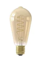 Calex LED Full Glass Flex Filament Rustik Lamp 240V 4W 200lm E27 ST64, Gold 2100K Dimmable, energy label A - thumbnail