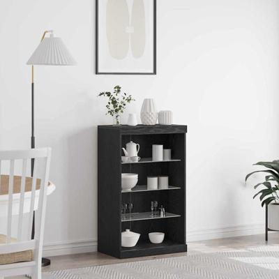 Dressoir Zwart Eiken 60.5 x 37 x 100 cm Bewerkt hout