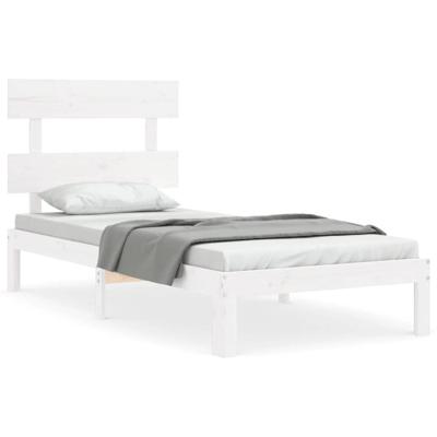 Bedframe zonder matras massief grenenhout wit 90x200 cm