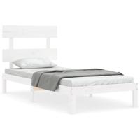 Bedframe zonder matras massief grenenhout wit 90x200 cm - thumbnail