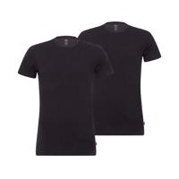 Levi's Men Solid Crew 2-Pack Jet Black -XL - thumbnail
