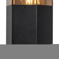 QAZQA Staande buitenlamp zwart met smoke kap zeshoek 70 cm - Denmark - thumbnail