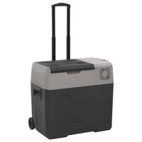 VidaXL Koelbox met wielen en handvat 40 l polypropeen zwart en grijs - thumbnail