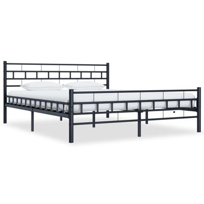 Bedframe staal zwart 200x200 cm