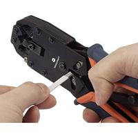 TOOLCRAFT TO-4988586 Krimptang Modulaire stekkers (western) Incl. kabelsnijder, Incl. stripgereedschap RJ10, RJ11, RJ12, RJ45 - thumbnail