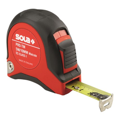 SOLA Rolbandmaat 5mtr PRO-TM5 EG-Klasse 1 SB - 50022101 SOLA Rolbandmaat 5mtr PRO-TM5 EG-Klasse 1 SB - 50022101