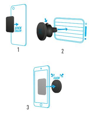 Steun voor mobiele telefoons Mobilis 044004 Zwart