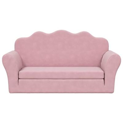 Kinderslaapbank 2-zits zacht pluche roze