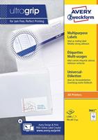 Avery-Zweckform 3661 Universele etiketten 70 x 67.7 mm Papier Wit 1200 stuk(s) Permanent hechtend Laser (kleur), Laser (zwart/wit) - thumbnail