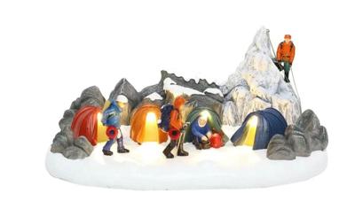 Hikers on Mountaintop with LED Polyresin 34cm Santaville - Santaville Hikers on Mountaintop with LED Polyresin 34cm Santaville - Santaville